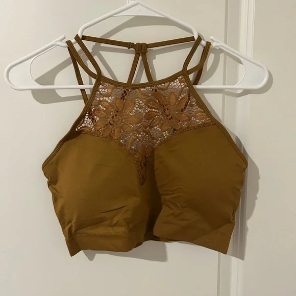 Zenana Plus Size Lace Halter Bralette with double back straps - Picture 3 of 8